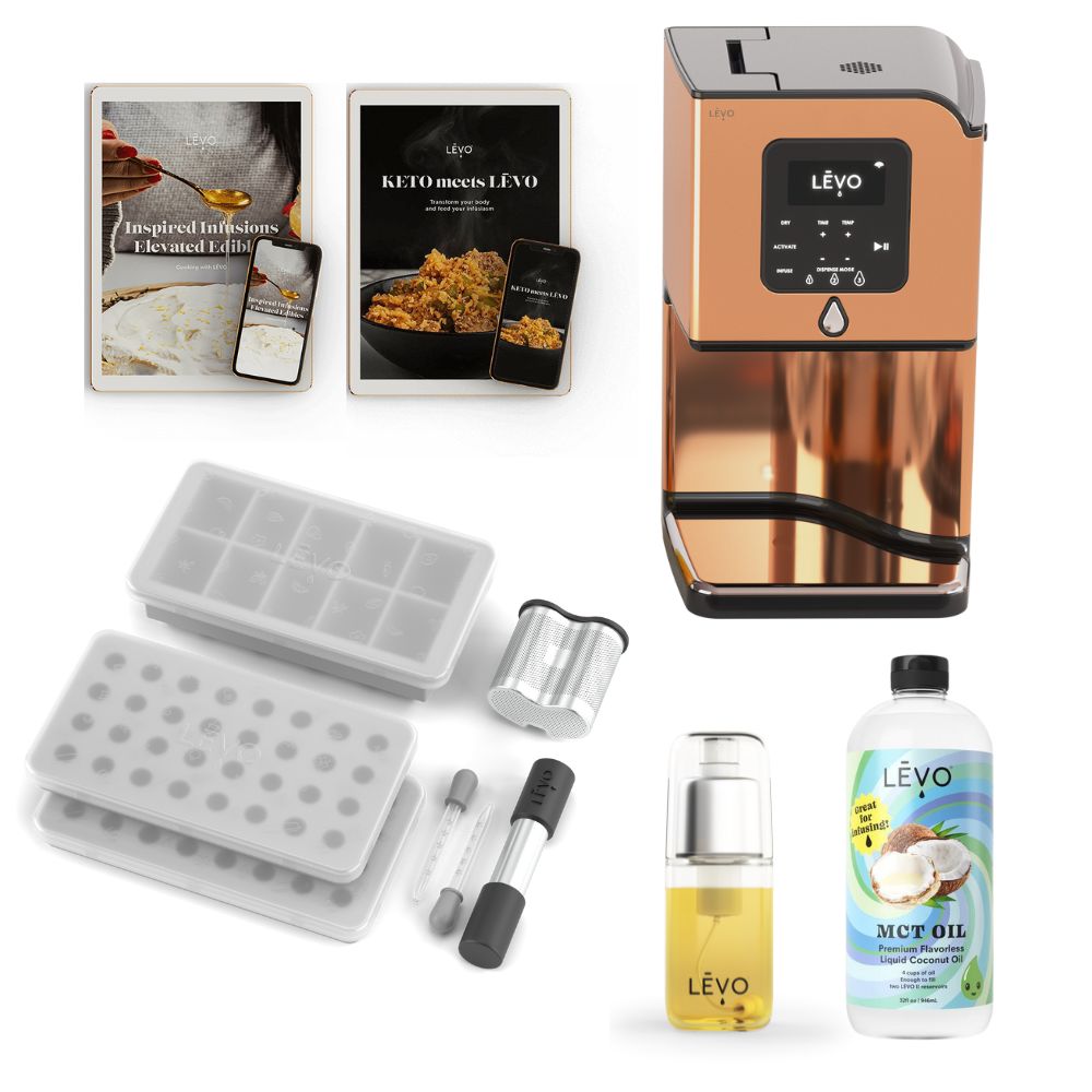 LEVO Lux Essentials Bundles with accessories and cookbooks.