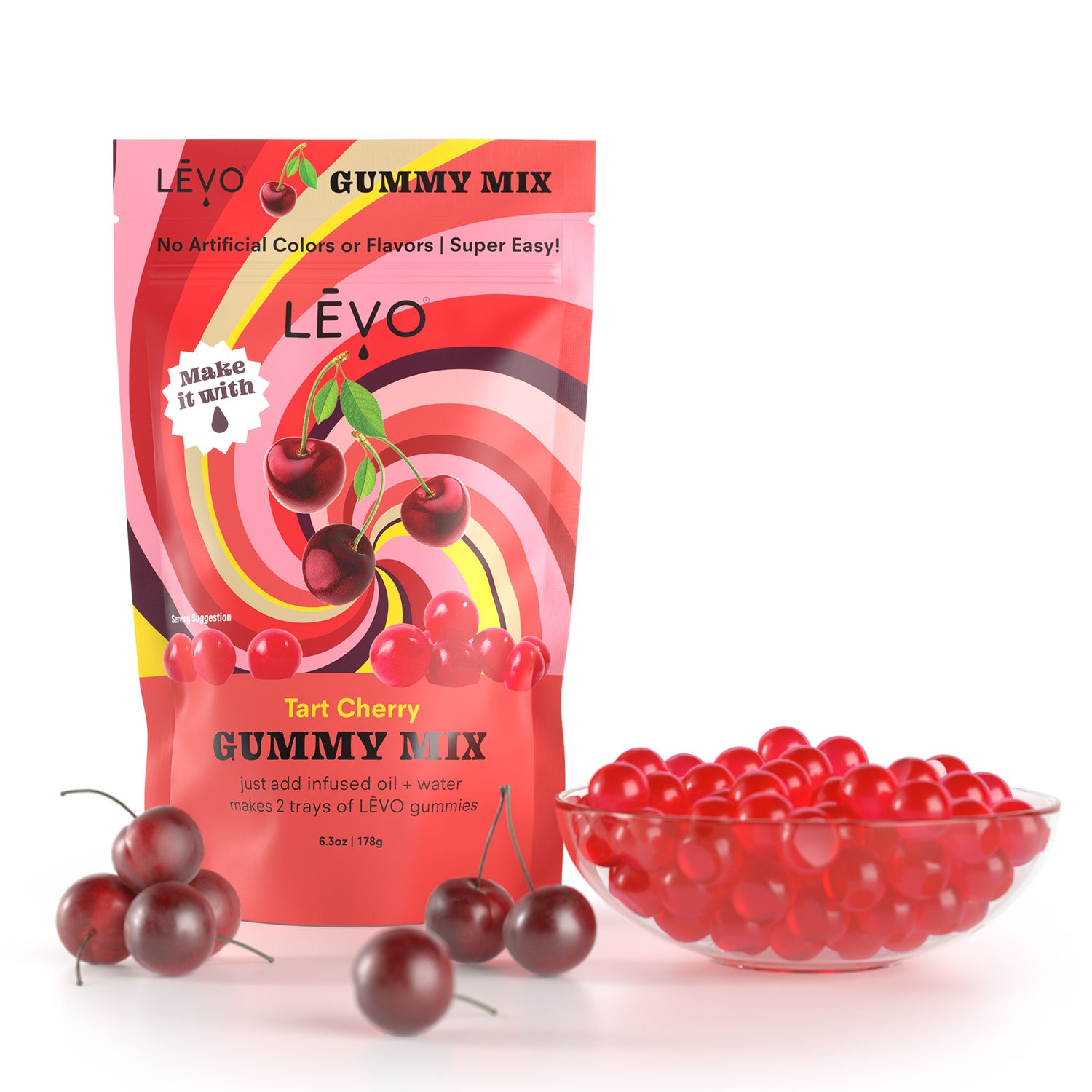 LEVO Gummy mix in raspberry sherbert