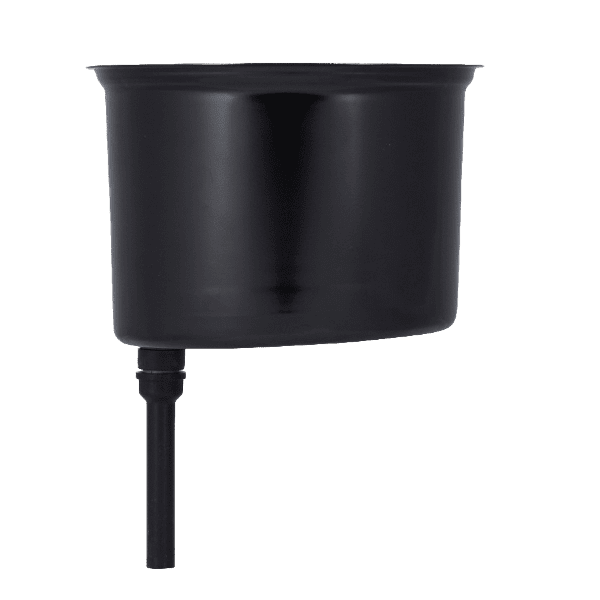 The LEVO II drain tube screws onto the ceramic reservoir.