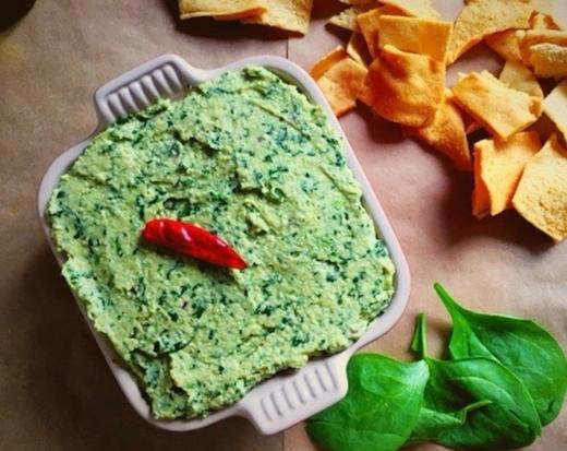 Image of vegan spinach artichoke dip from LĒVO.