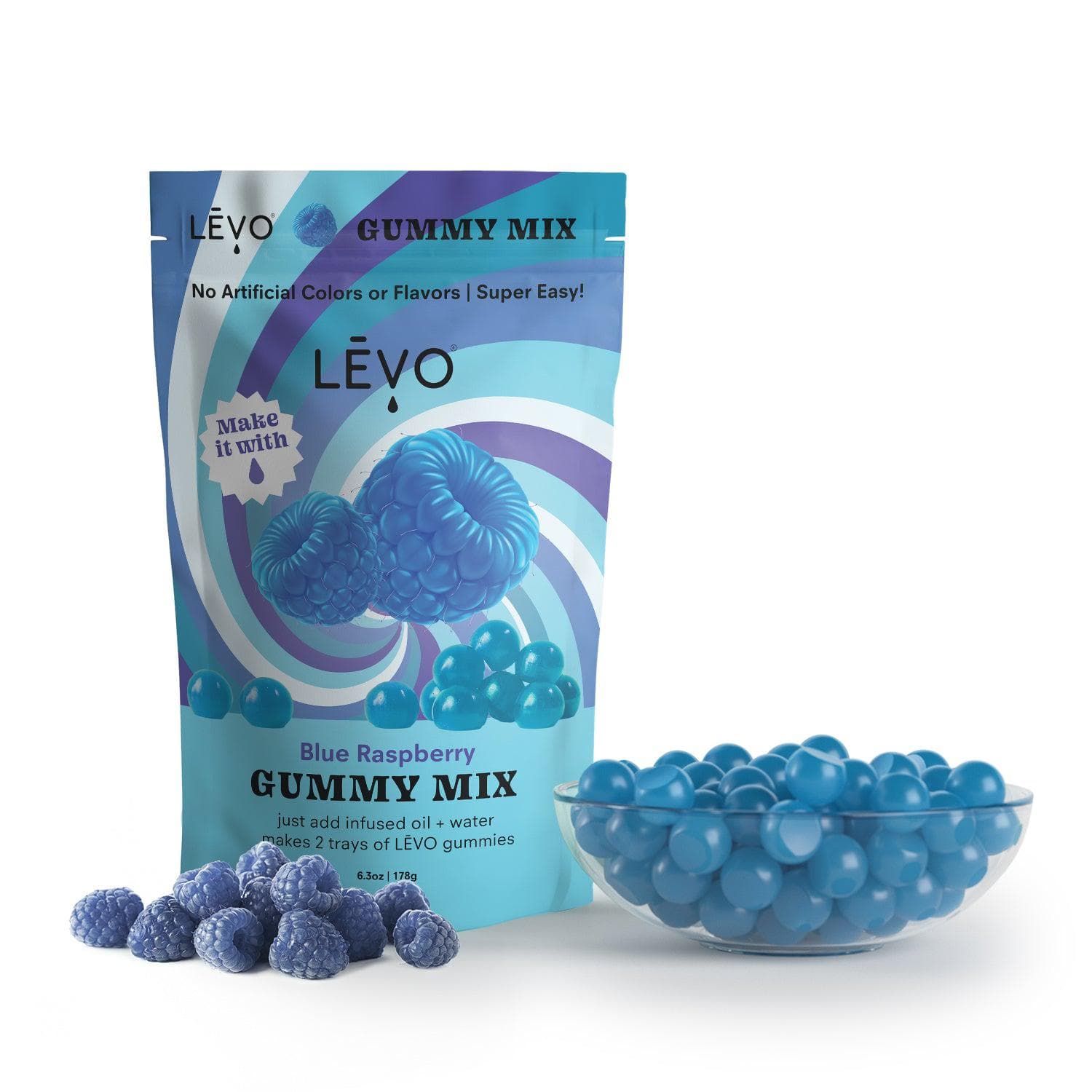 LEVO Gummy Mix in Blue Raspberry flavor