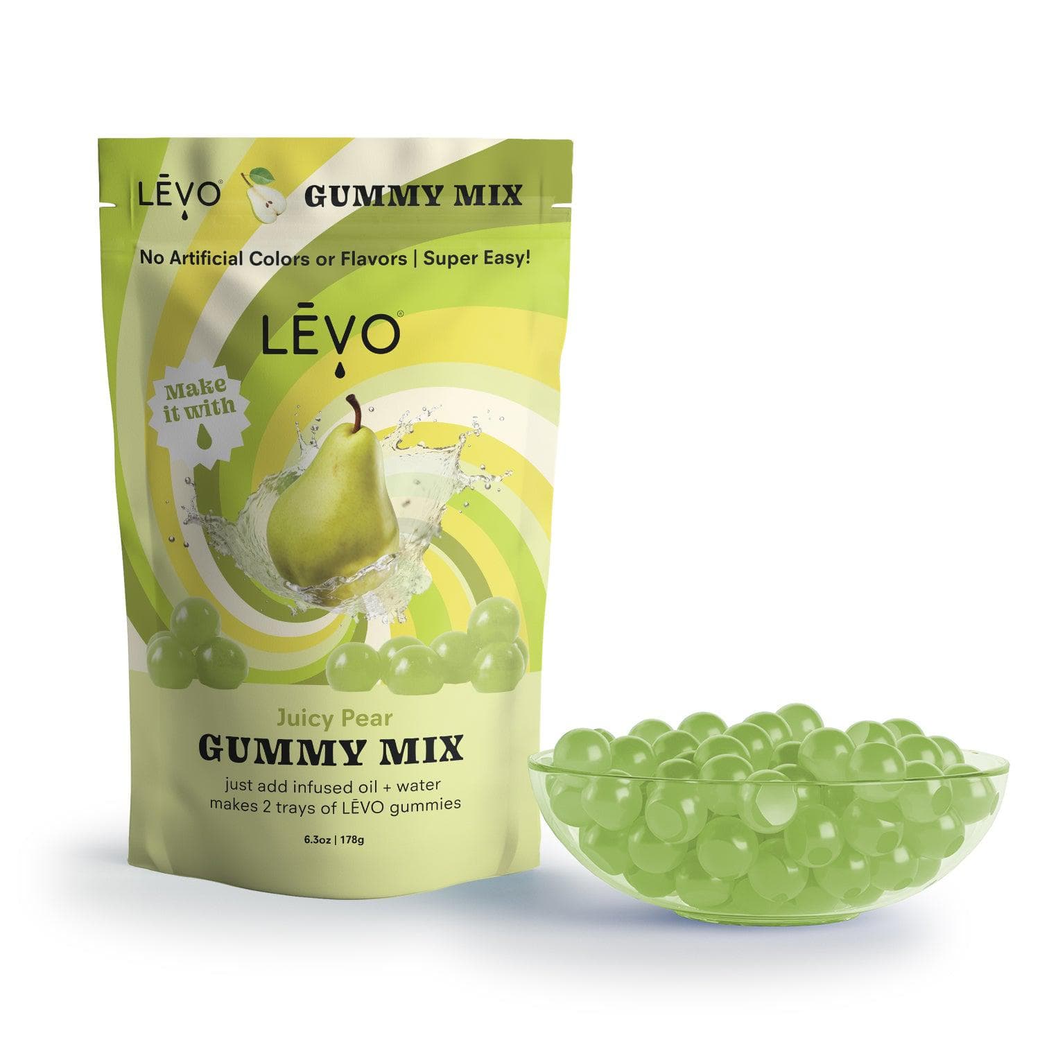 LEVO Gummy Mix in Juicy Pear Flavor - make your own edible gummy candies