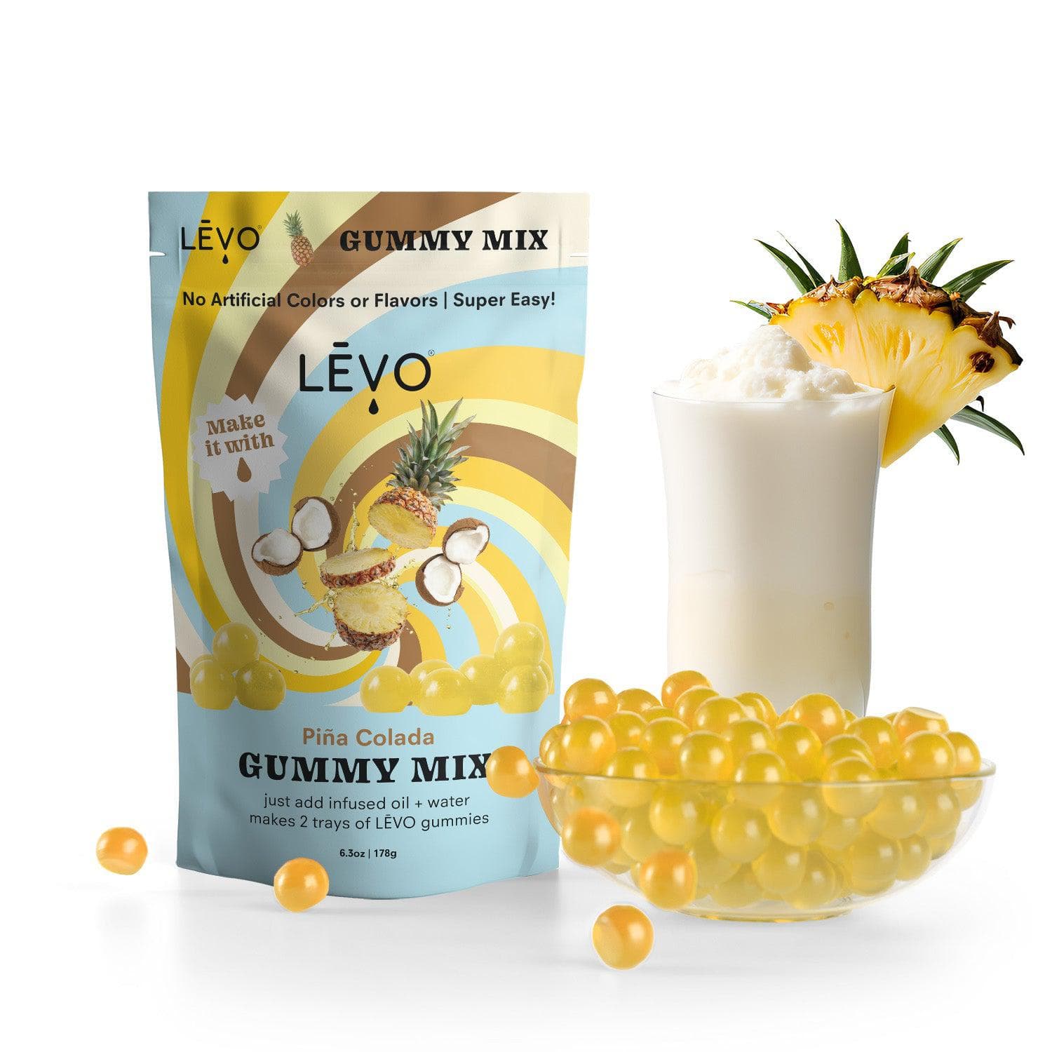 LEVO Gummy Candy Mix in Pina Colada flavor