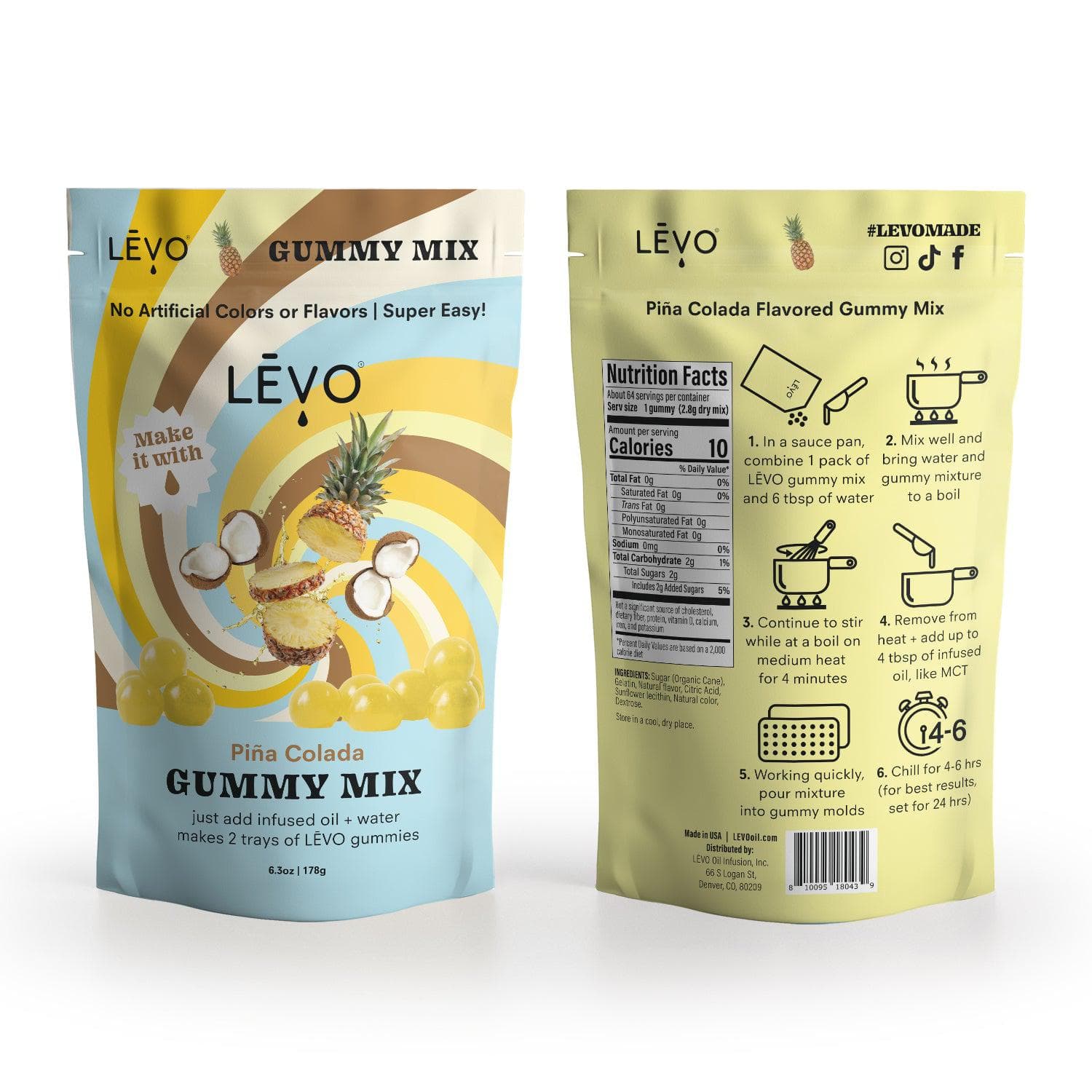 LEVO Gummy Candy Mix in Pina Colada flavor