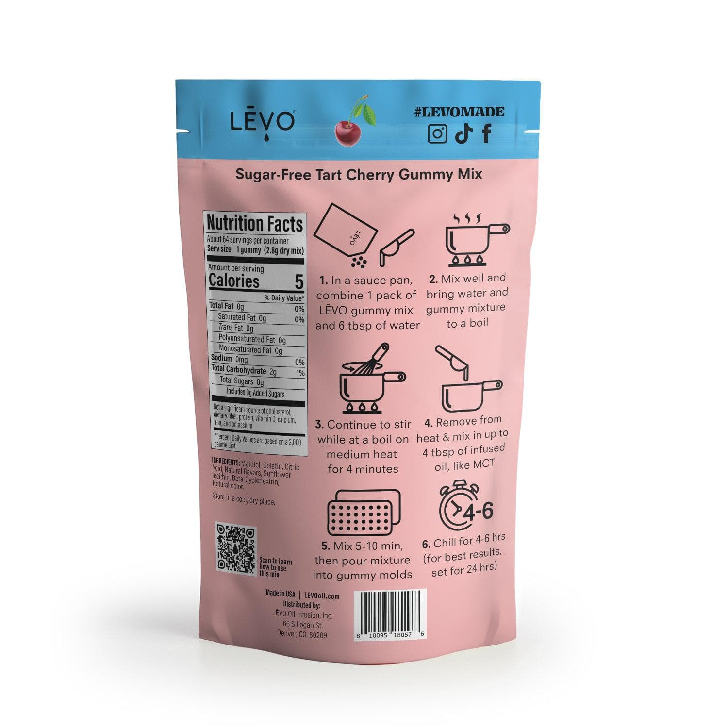 LEVO Gummy Candy Mix in Tart Cherry Sugar Free