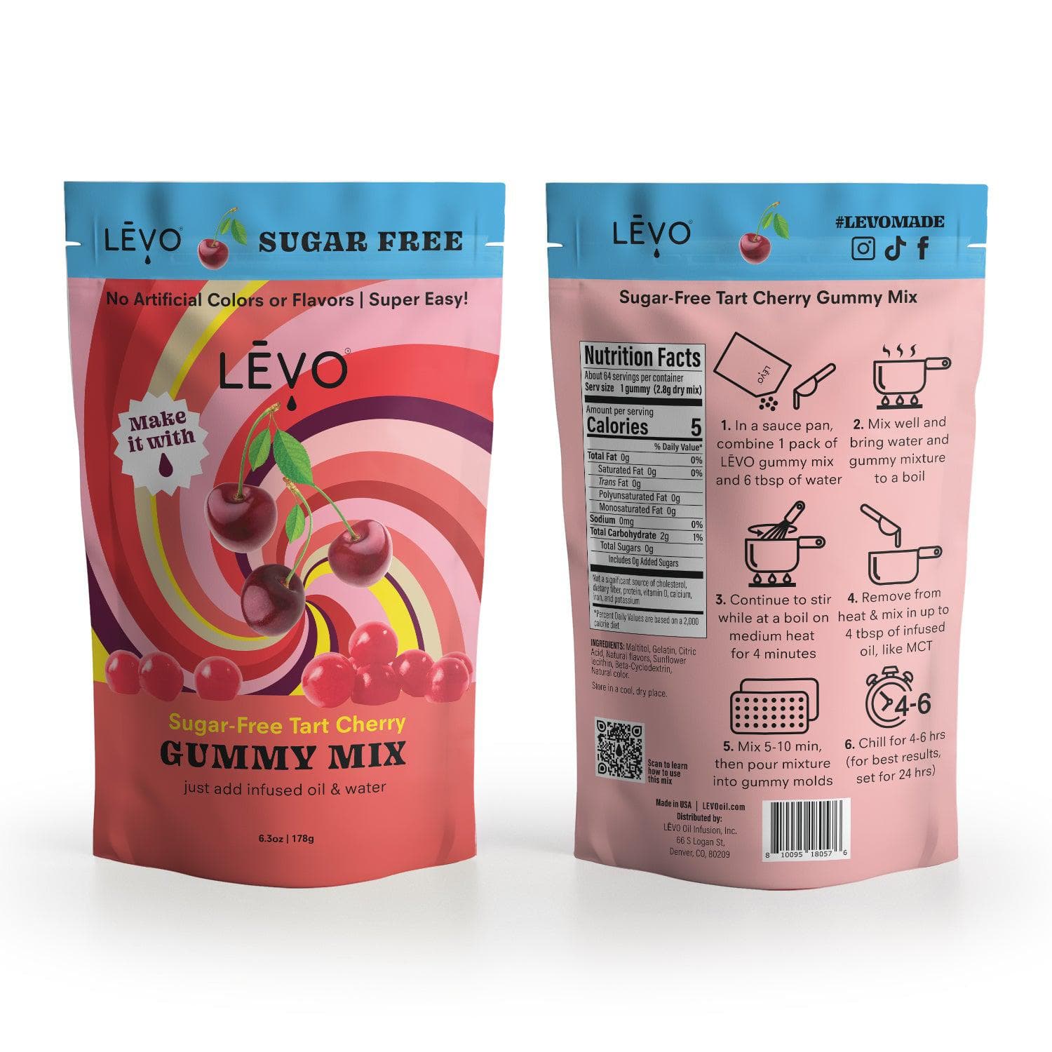 LEVO Gummy Candy Mix in Tart Cherry Sugar Free