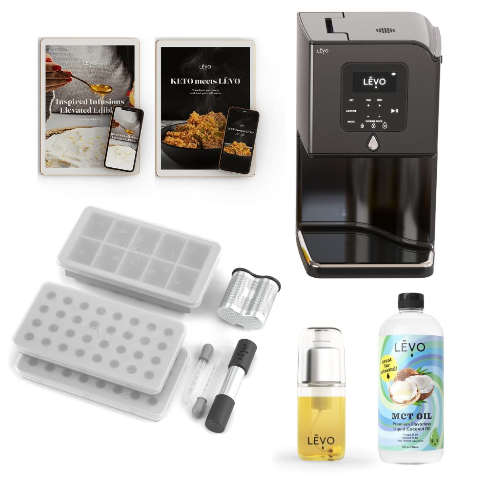 LEVO Lux Essentials Bundles with accessories and cookbooks.