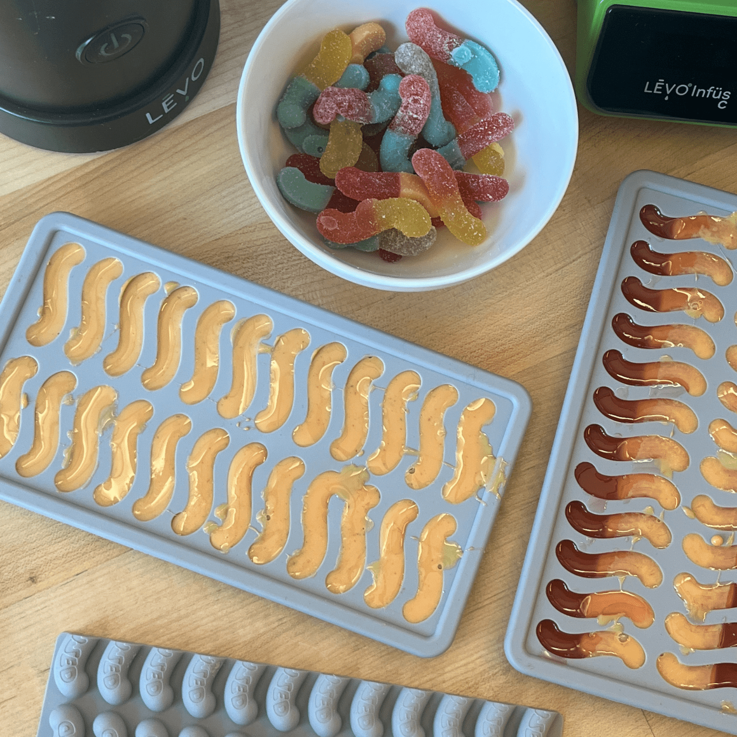 LEVO Gummy Worm silicone candy making mold