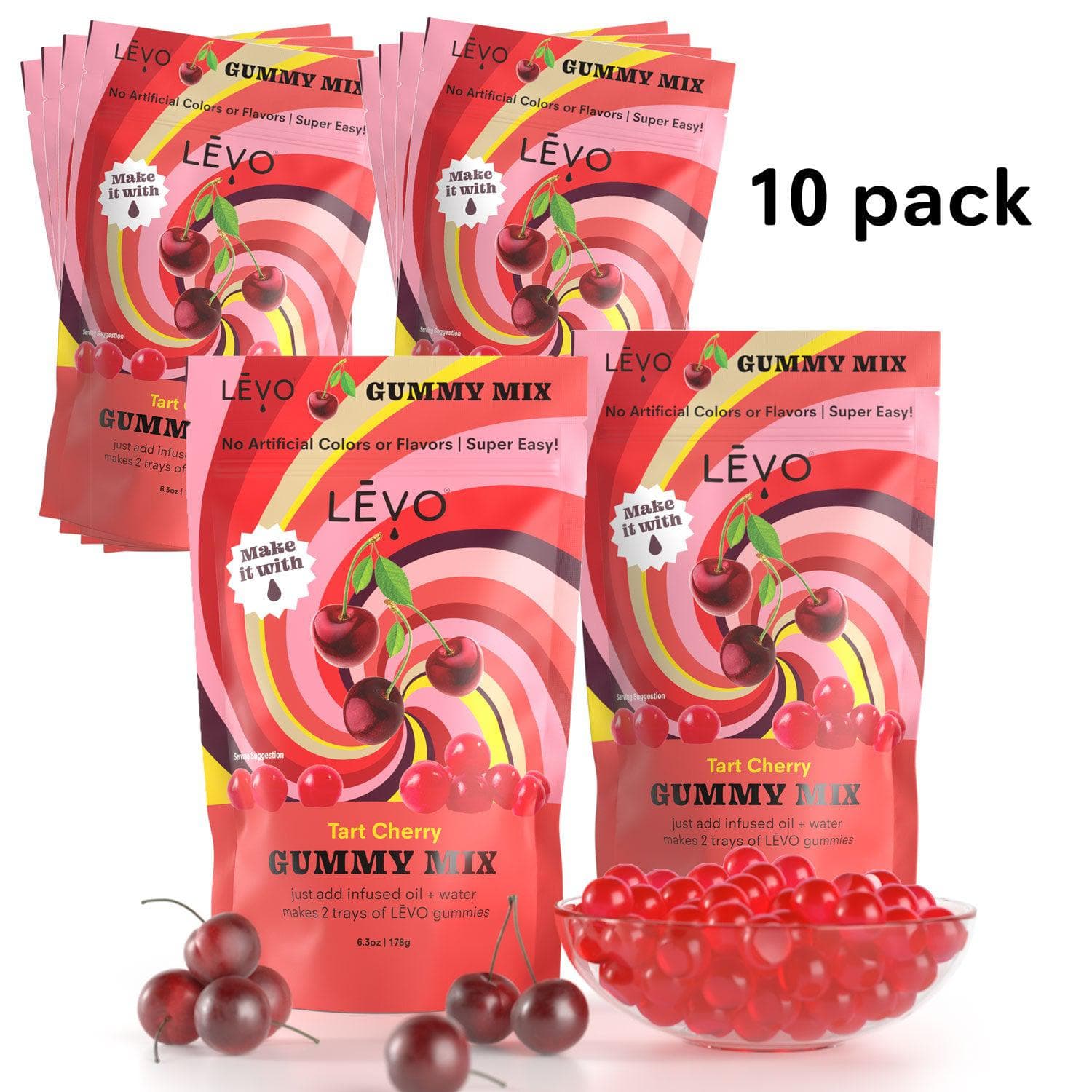 LĒVO Cherry Gummy Mix. Bundle and Save! Make your own edibles with LEVO gummy mix.