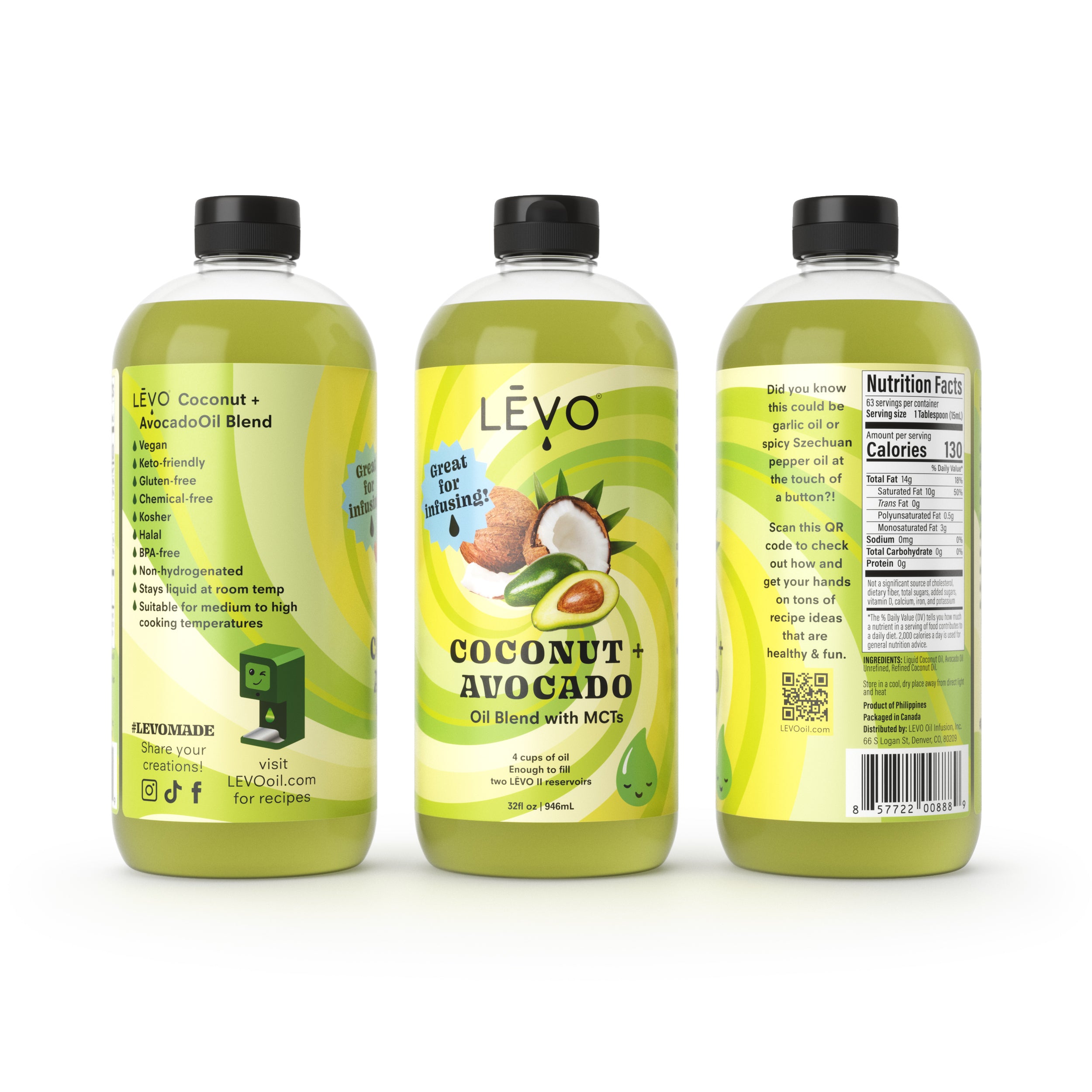 LEVO coconut avocado oil blend 32oz