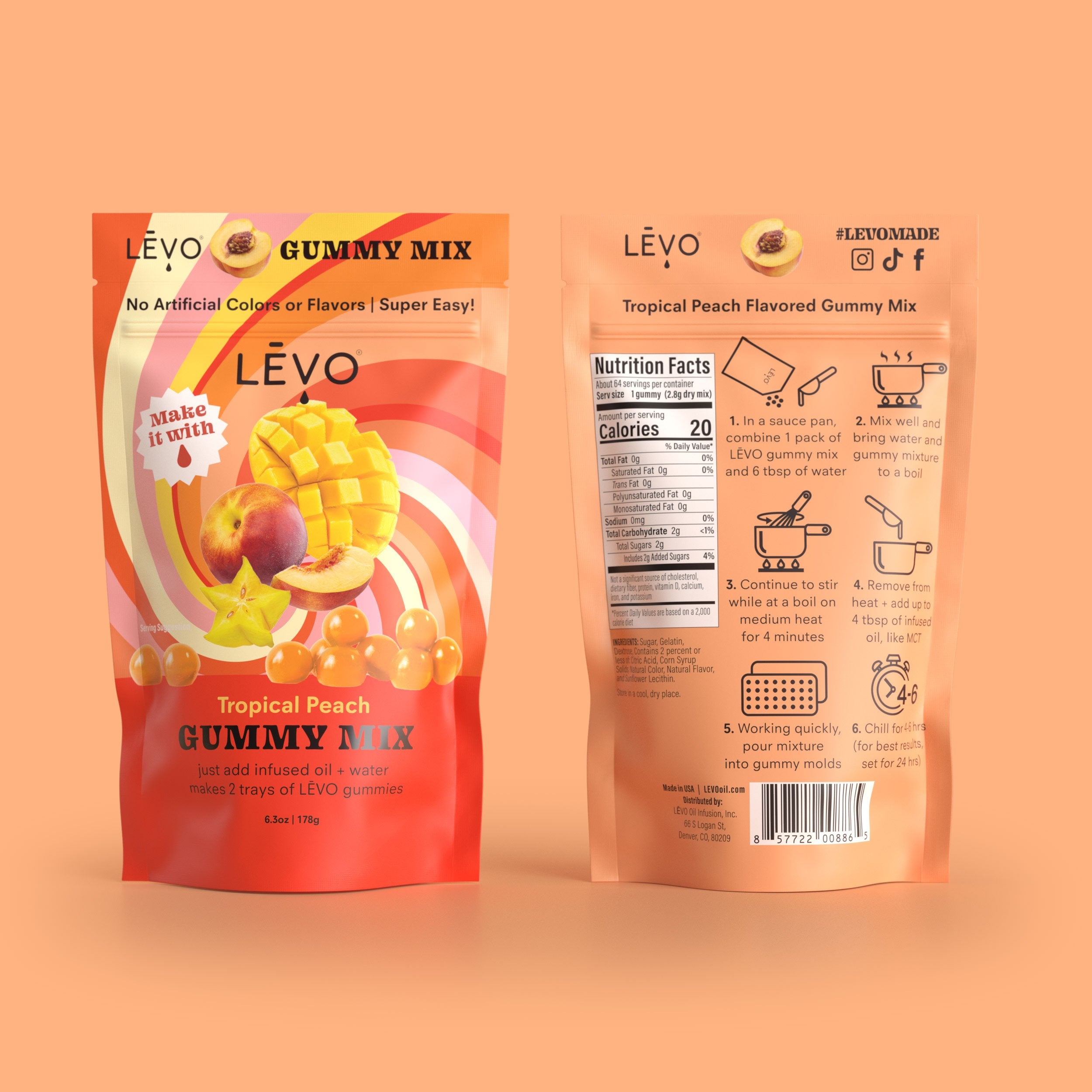 All LEVO gummies come with instructions on the back to make it easy as possible to make your own dosed edibles. Don't forget to share your gummies with friends and store them in a safe place.