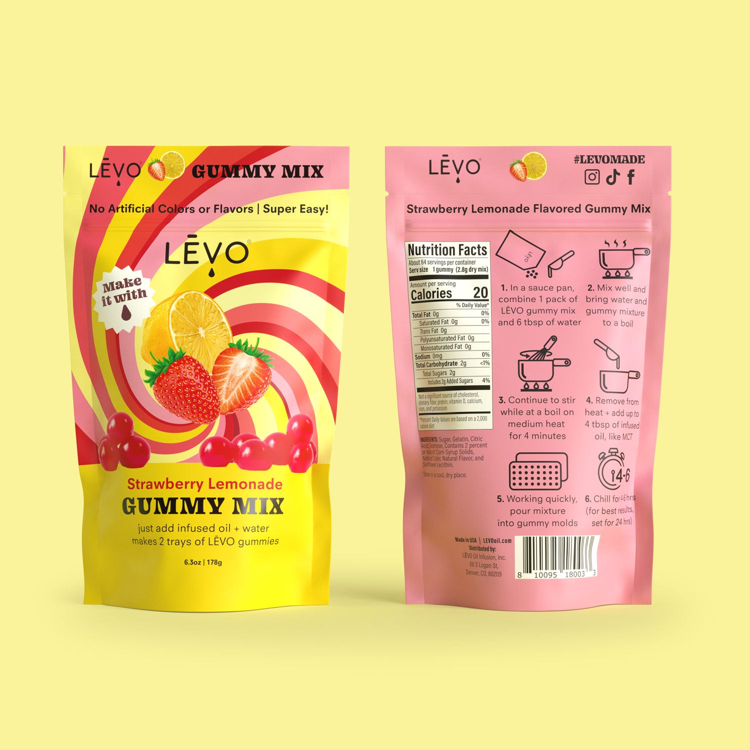 LEVO Strawberry Lemonade Gummy Mix in our Gummy Mix Two Pack. Elevate your edibles.