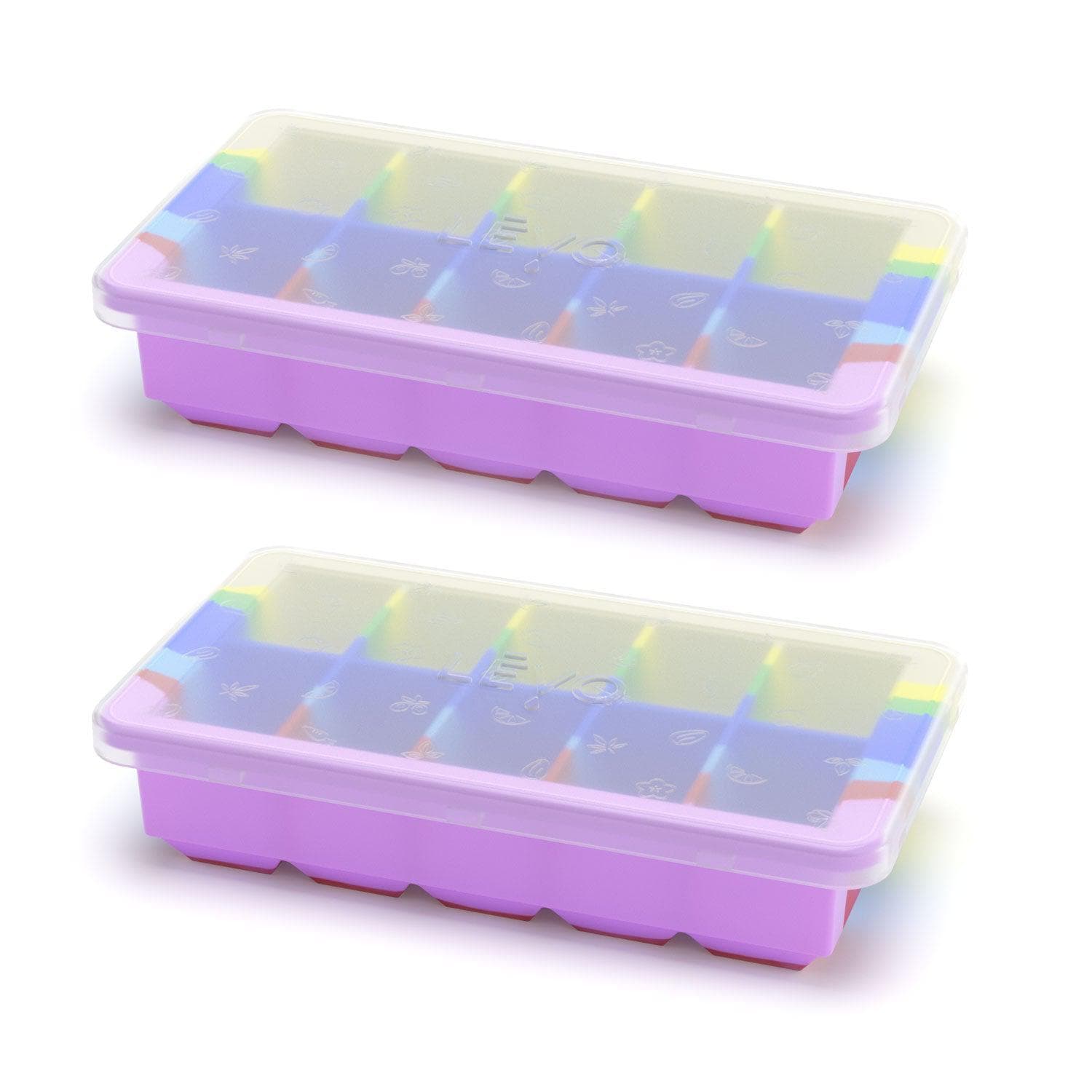 2 LĒVO Herb Block Trays with lid in Tie Dye