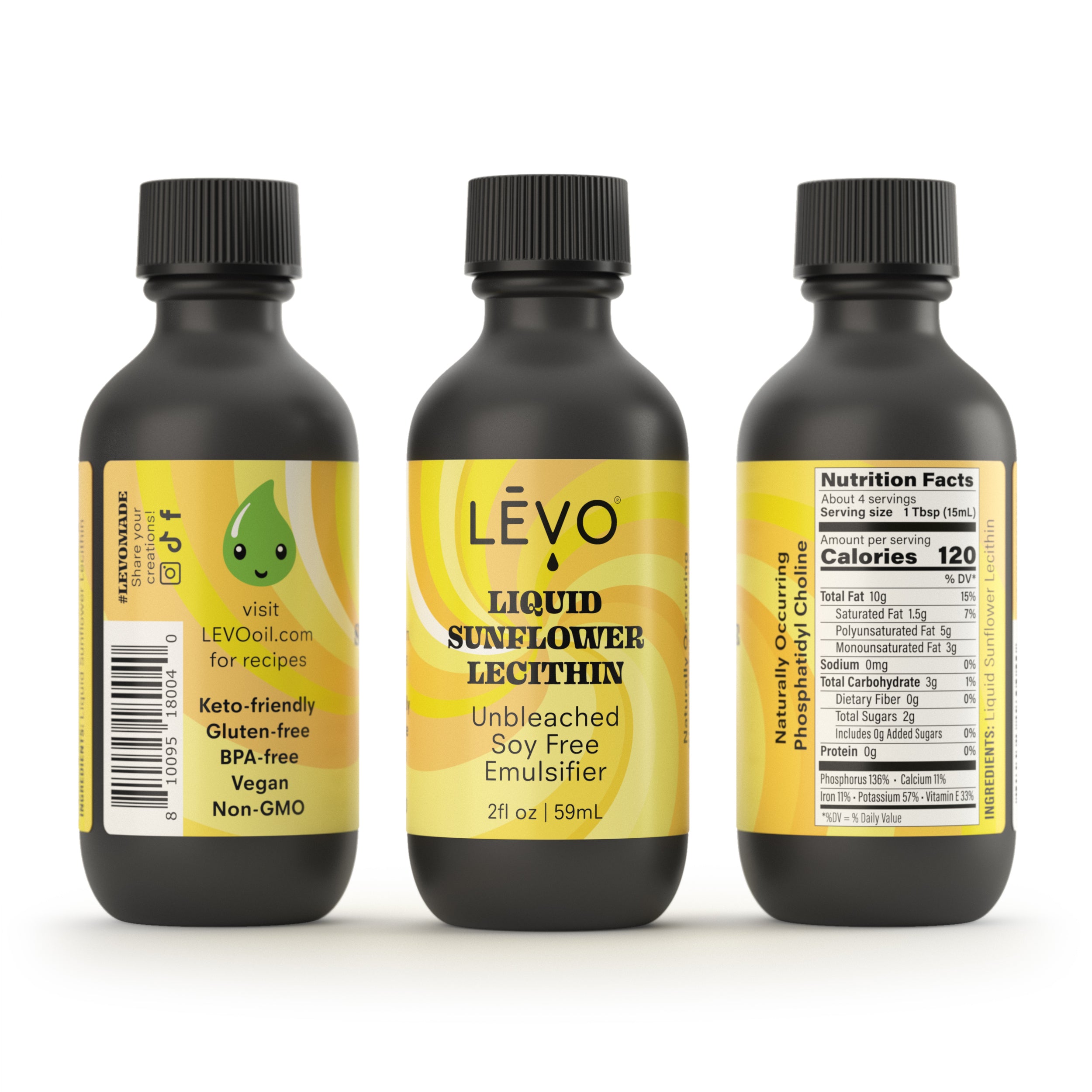 LEVO liquid sunflower lecithin 2oz nutrition facts