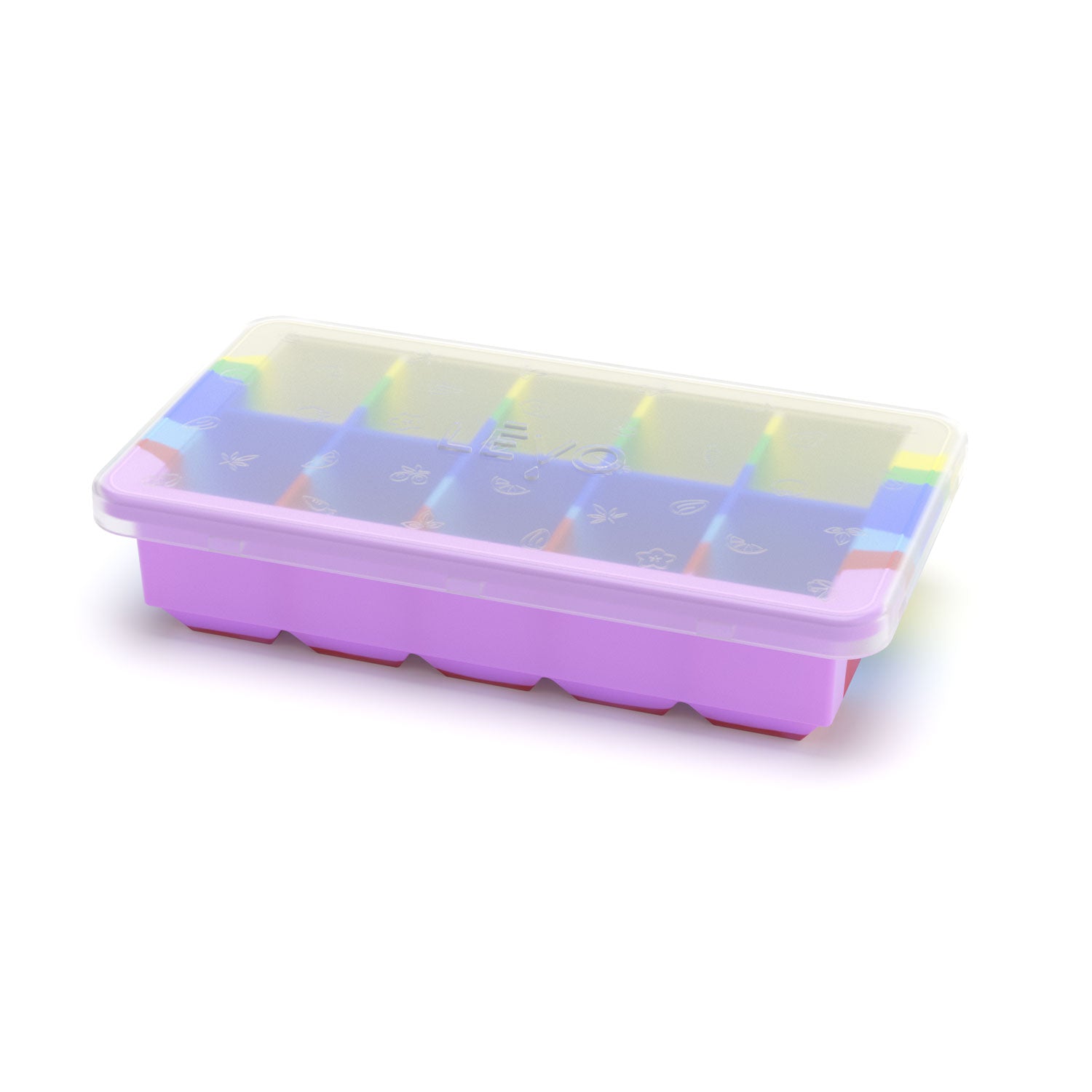 tie dye rainbow color levo herb block storage tray