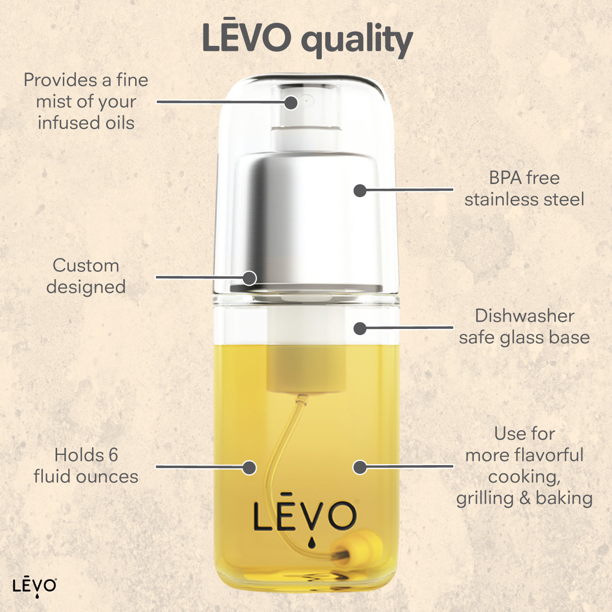 LĒVO quality Infusion Oil Sprayer and Mister.