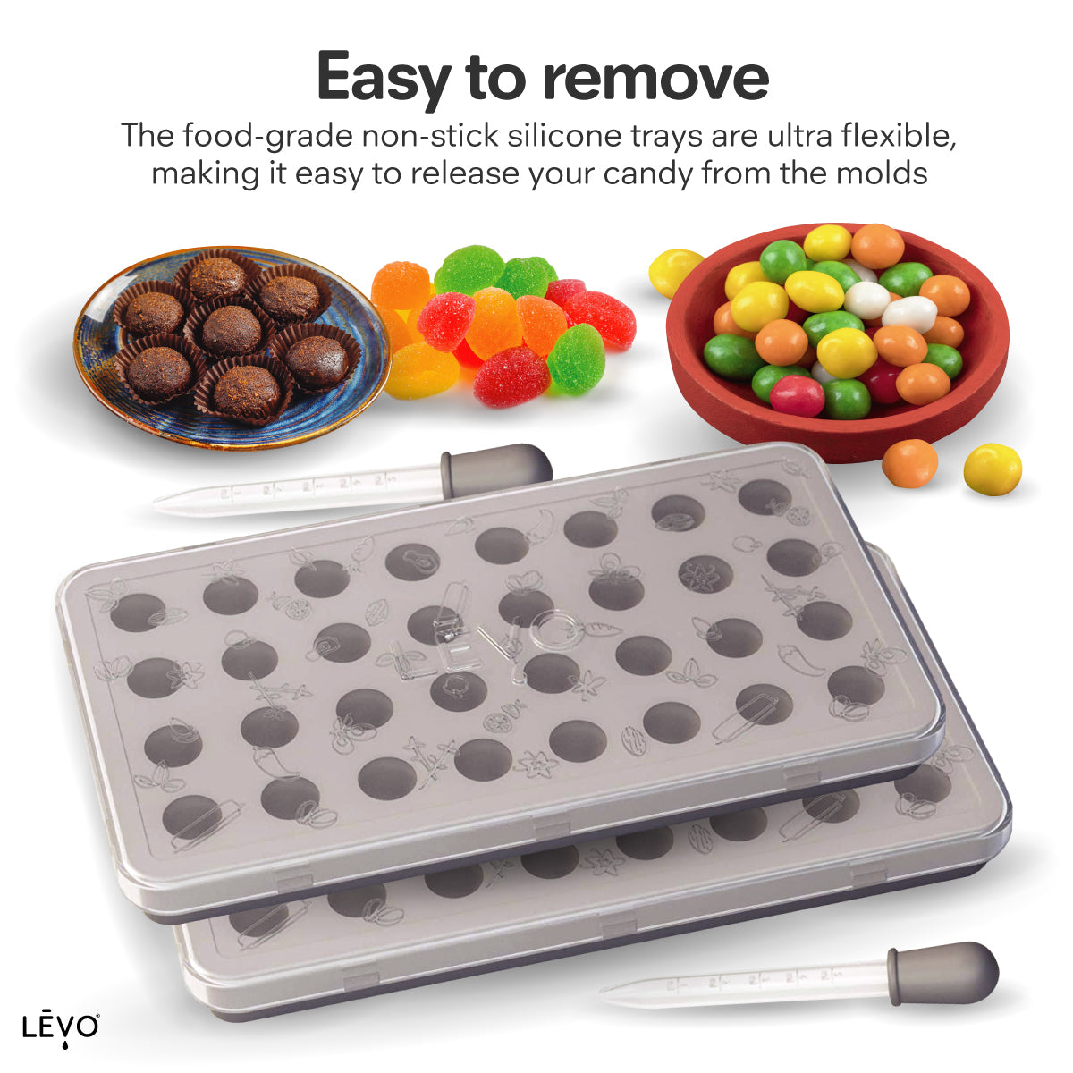 LEVO Gummy and candy molds to make your own infused edible gummies DIY at home.